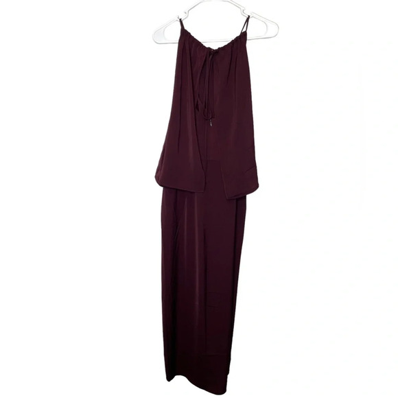 NWT Shona Joy Frill High Neck Maxi Dress Size 12 US Asymmetrical Hem - Picture 3 of 9